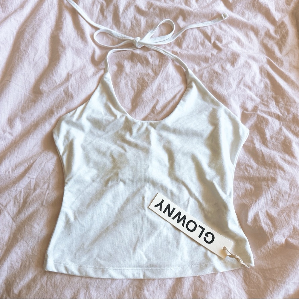 White Halter Tank Top